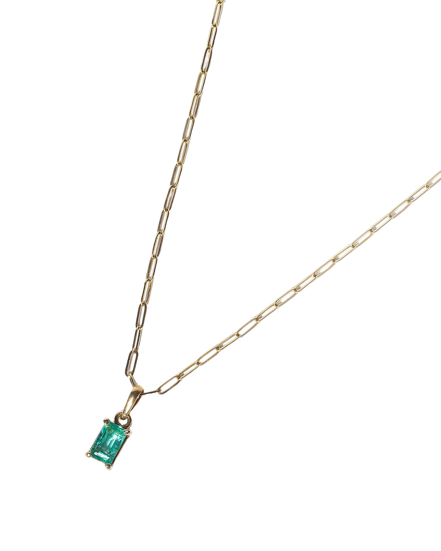 Cadena Clip & Dije Rectangular Talla Esmeralda