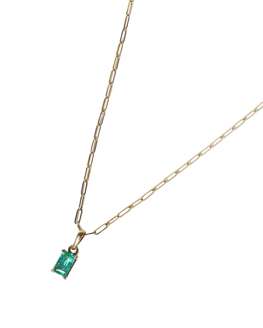 Cadena Clip & Dije Rectangular Talla Esmeralda